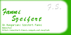 fanni szeifert business card